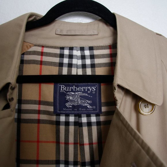 Burberry Vintage Double Breasted Trench Coat Nova Check Lining 54 Short Men's - Picture 3 of 14